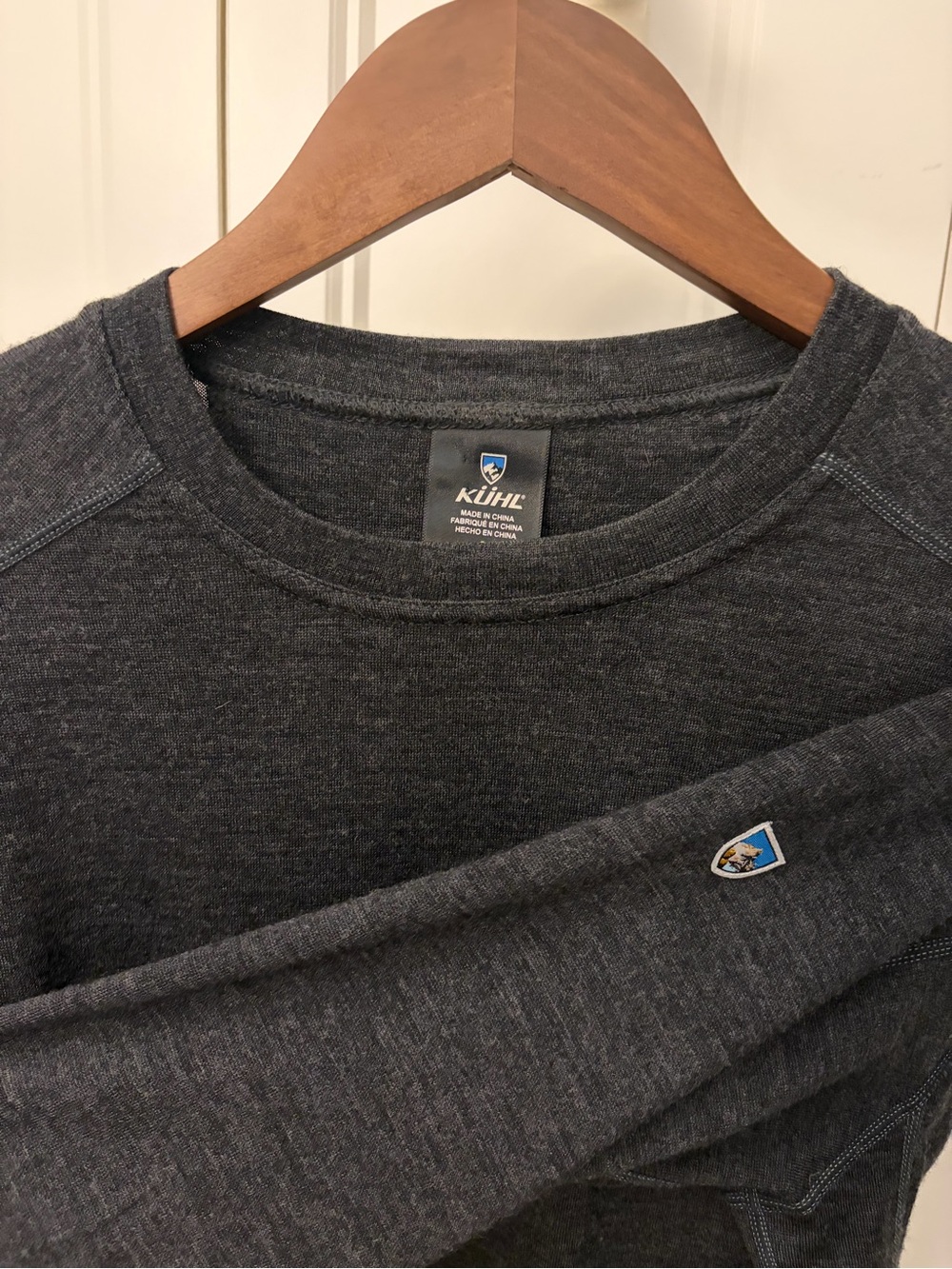 Kuhl Merino Wool - Men's Charcoal Long Sleeve Crew
